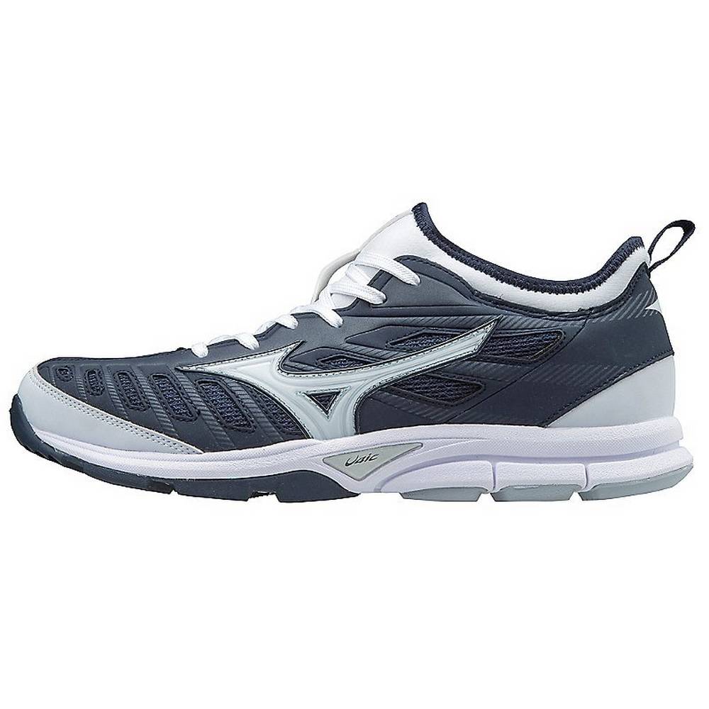 Tenis Baseball Mizuno Player’s Trainer 2 Turf - Homem - Azul Marinho/Branco - OZEYR4908